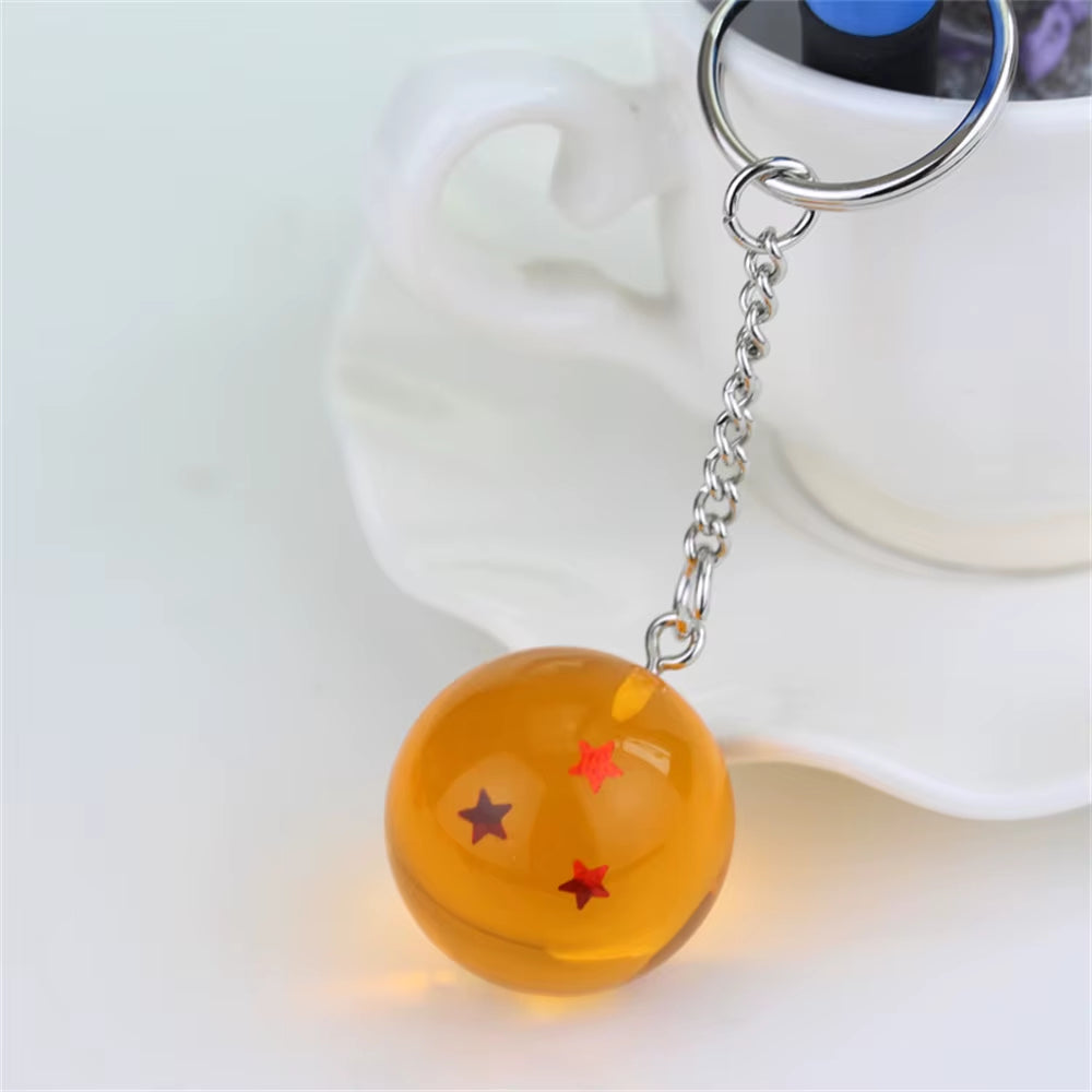 Dragon Ball Z Anime Keychain Charms 1 2 3 4 5 6 7 Star Dragon Balls Cosplay Accessories Pendant Crystal Ball Resin Figure Kids
