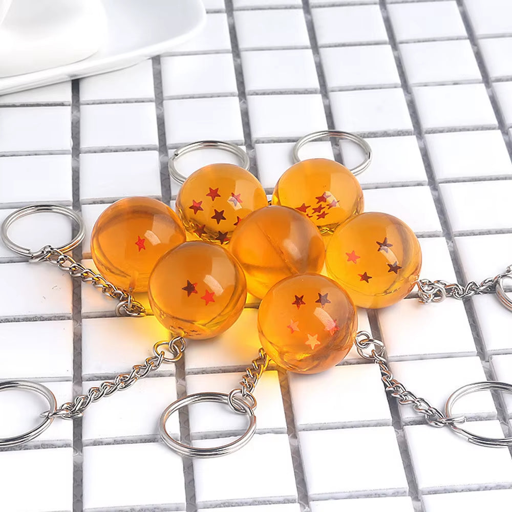 Dragon Ball Z Anime Keychain Charms 1 2 3 4 5 6 7 Star Dragon Balls Cosplay Accessories Pendant Crystal Ball Resin Figure Kids