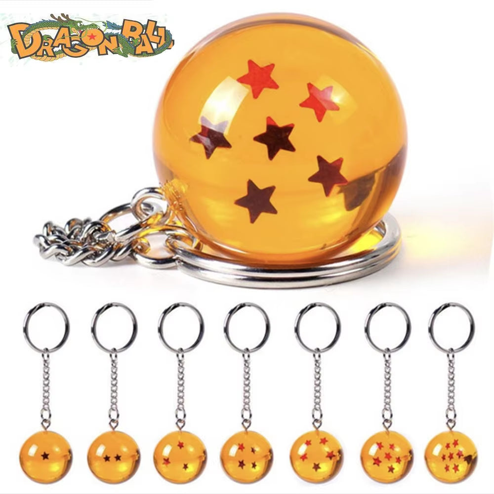 Dragon Ball Z Anime Keychain Charms 1 2 3 4 5 6 7 Star Dragon Balls Cosplay Accessories Pendant Crystal Ball Resin Figure Kids