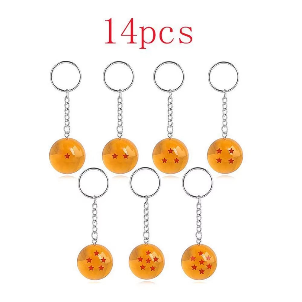 Dragon Ball Z Anime Keychain Charms 1 2 3 4 5 6 7 Star Dragon Balls Cosplay Accessories Pendant Crystal Ball Resin Figure Kids