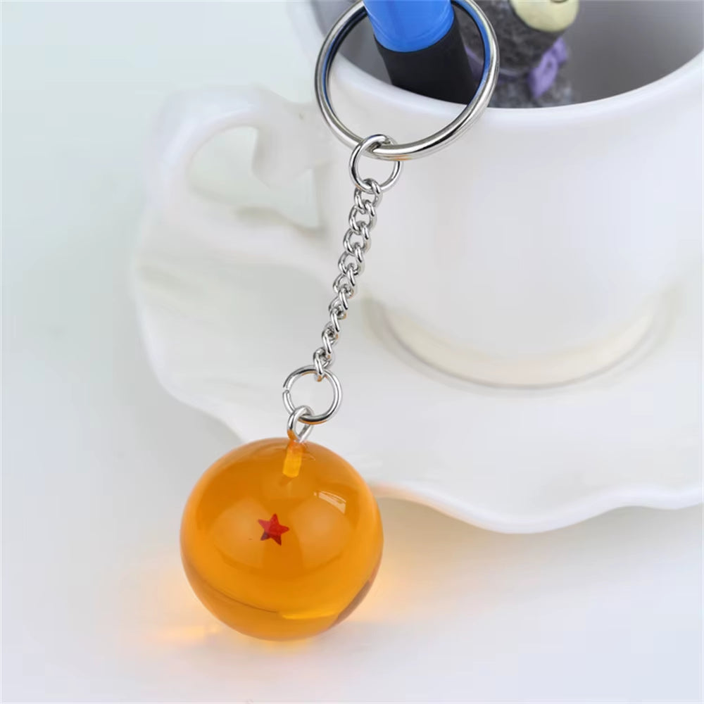 Dragon Ball Z Anime Keychain Charms 1 2 3 4 5 6 7 Star Dragon Balls Cosplay Accessories Pendant Crystal Ball Resin Figure Kids