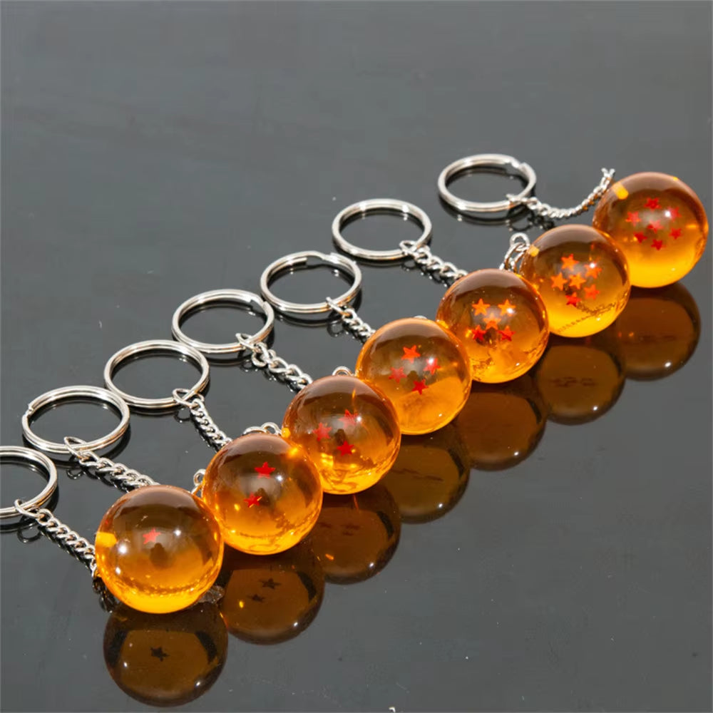 Dragon Ball Z Anime Keychain Charms 1 2 3 4 5 6 7 Star Dragon Balls Cosplay Accessories Pendant Crystal Ball Resin Figure Kids