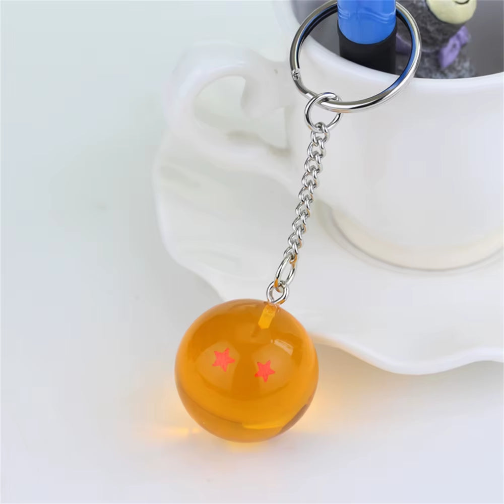 Dragon Ball Z Anime Keychain Charms 1 2 3 4 5 6 7 Star Dragon Balls Cosplay Accessories Pendant Crystal Ball Resin Figure Kids