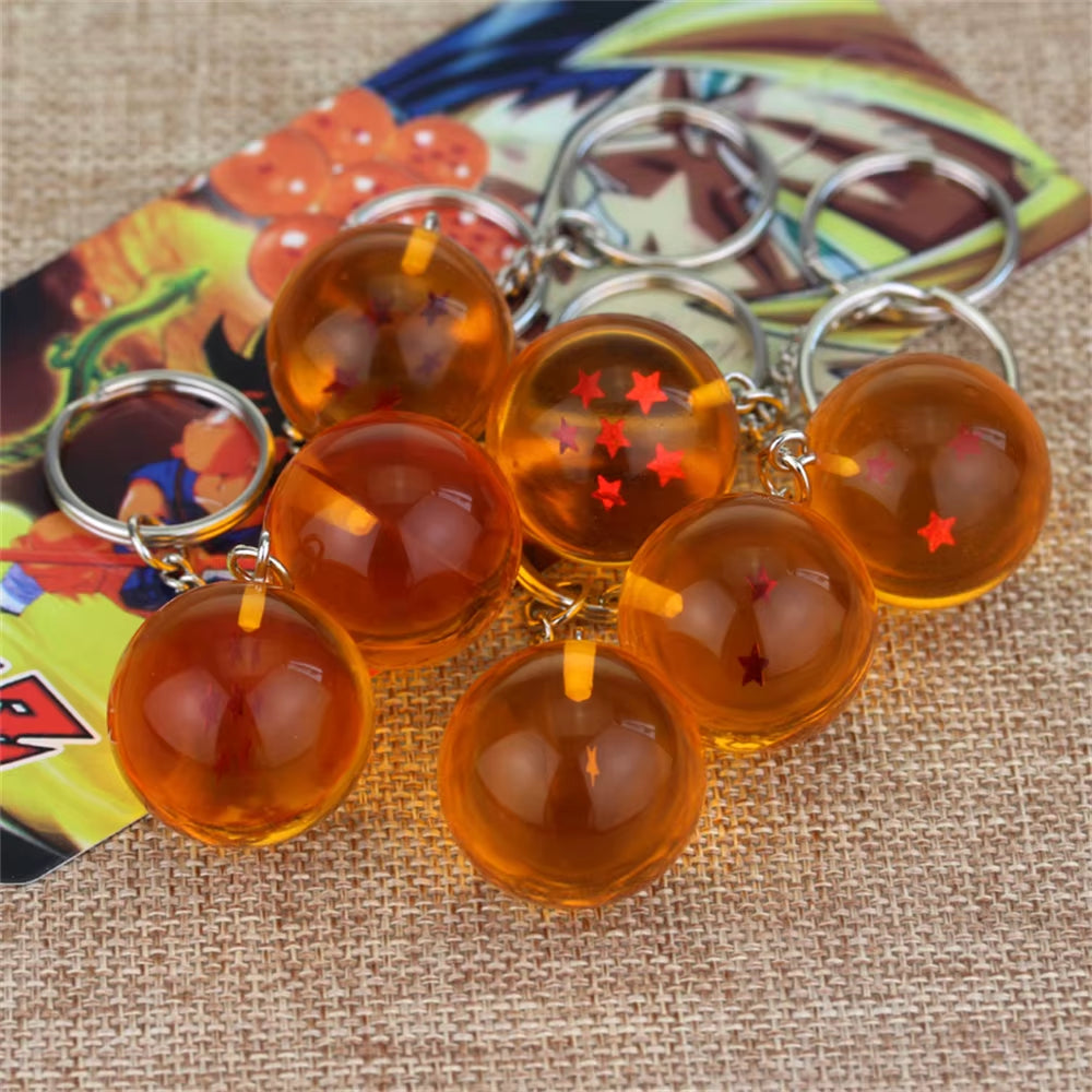 Dragon Ball Z Anime Keychain Charms 1 2 3 4 5 6 7 Star Dragon Balls Cosplay Accessories Pendant Crystal Ball Resin Figure Kids