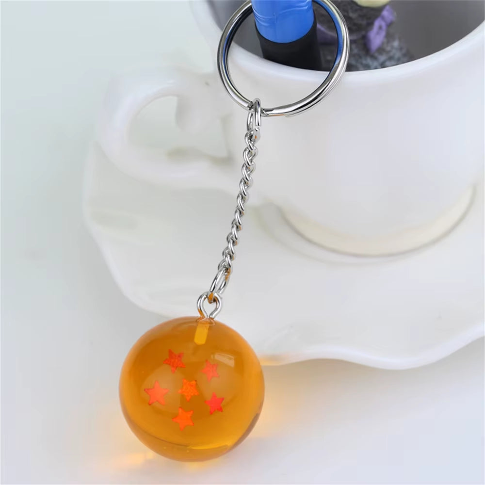 Dragon Ball Z Anime Keychain Charms 1 2 3 4 5 6 7 Star Dragon Balls Cosplay Accessories Pendant Crystal Ball Resin Figure Kids