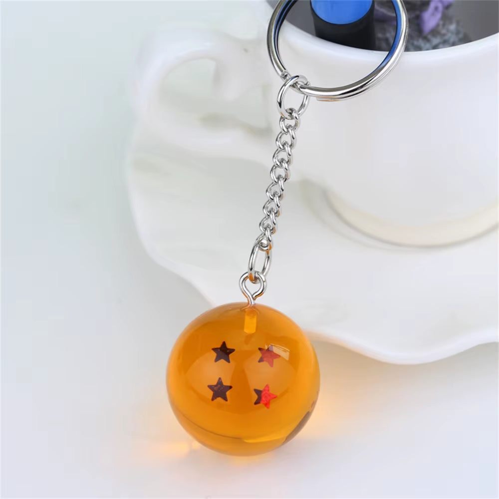 Dragon Ball Z Anime Keychain Charms 1 2 3 4 5 6 7 Star Dragon Balls Cosplay Accessories Pendant Crystal Ball Resin Figure Kids
