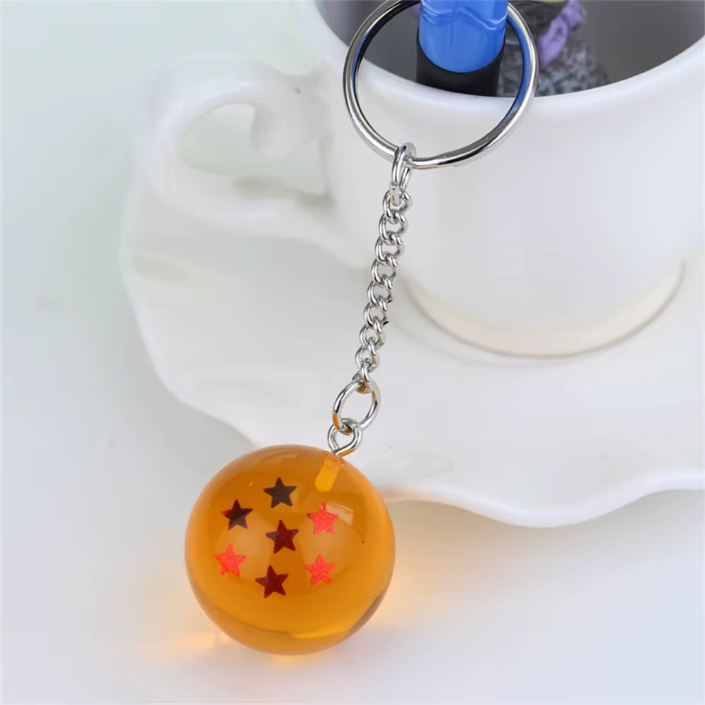 Dragon Ball Z Anime Keychain Charms 1 2 3 4 5 6 7 Star Dragon Balls Cosplay Accessories Pendant Crystal Ball Resin Figure Kids