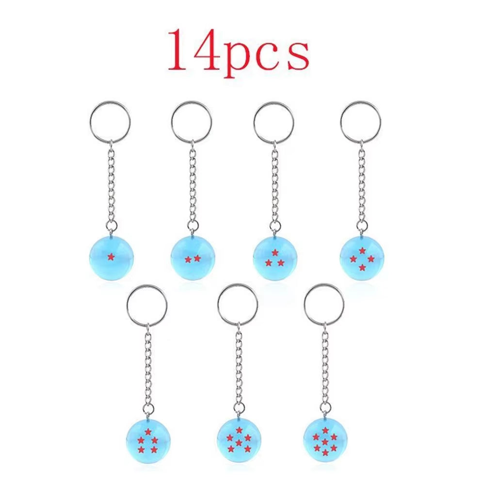 Dragon Ball Z Anime Keychain Charms 1 2 3 4 5 6 7 Star Dragon Balls Cosplay Accessories Pendant Crystal Ball Resin Figure Kids