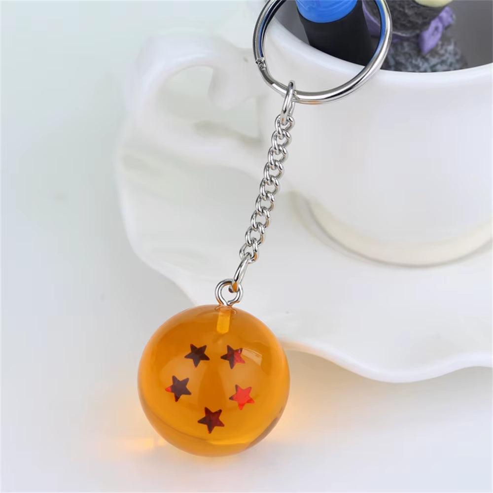 Dragon Ball Z Anime Keychain Charms 1 2 3 4 5 6 7 Star Dragon Balls Cosplay Accessories Pendant Crystal Ball Resin Figure Kids